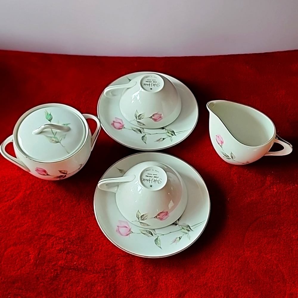 Set of 6 Style House Fine China Dawn Rose. Made in Japan